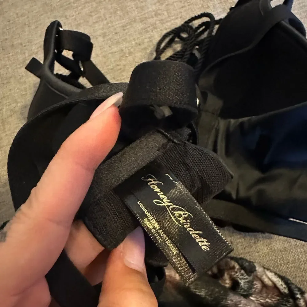 Honey Birdette Shibari Elegant Black Lingerie set